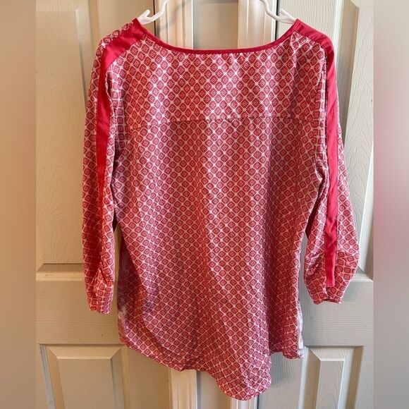 Pink & White Paisley Top - Size Large - Picture 3 of 6